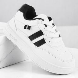 Lil Lollipop Colour Blocked Lace Up Shoes - White & Black-image-92