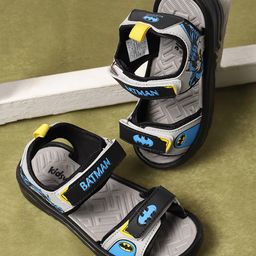 Kidsville DC Comics Featuring Batman Designed Double Velcro Closure Sandals - Black & Grey-picture-20