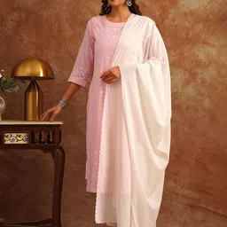 JAYPORE Embroidered Dupatta with Chikankari-picture-38