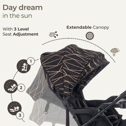 Luv Lap Sunshine Plus Stroller Pram with Reversible handlebar Adjustable Recline & Compact Folding - Black image 3