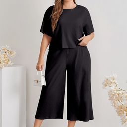 SRUTVA FASHION Ribbed Top & Palazzos Co-Ord Set-image-112