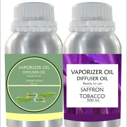 Veena Combo Aroma Oil Diffuser Lemongrass & Saffron Tobacco Strong Fragrance 500 ml Room, Garden, Bedding Room, Office, Bar Fragrance Diffuser-31