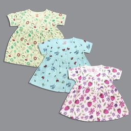 Born Babies Girls Floral Printed Cotton Fit & Flare Dress-42