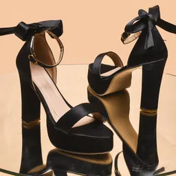 Try Me Suede Party Block Sandals with Tassels image 1