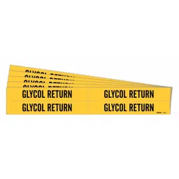 BRADY Vinyl Pipe Marker Glycol Return Yellow and Black 1-1/8 x 7 x 0.004 inch, 781YM6 (Pack of 5)-image-87