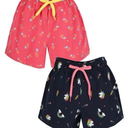 Plum Tree Kids Blue & Pink Cotton Printed Shorts (Pack of 2)-image-69