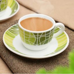 Larah by Borosil White Ceramic Opalware Cup and Saucer Set of 12 140ml image 5