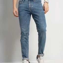 celio* Blue Slim Fit Heavily Washed Jeans-image-64