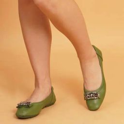 Sherrif Women's Green Flat Ballets-image-83