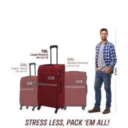 Citizen Journey Pulse Maroon Solid Soft Large Trolley Bag - 78 Cms image 5