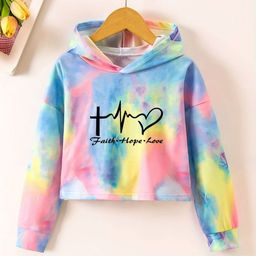 ZOFIS Girls Printed Hooded Applique T-shirt-image-57