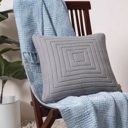 Maspar Textured Blue 300 Cotton Medium Cushion Cover-image-102