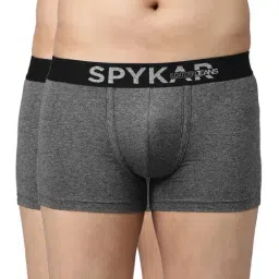 UnderJeans by Spykar Grey Trunks - Pack of 2-image-51