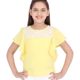 Cutecumber Kids Embroidery Yellow Top-image-73