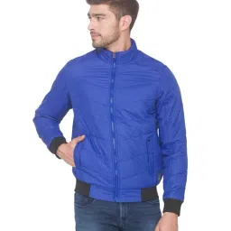 Spykar Royal Blue Regular Fit Quilted Jacket-picture-31