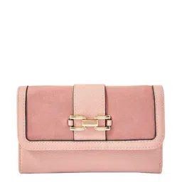 Accessorize London Pink Solid Tri-Fold Wallet for Women-37