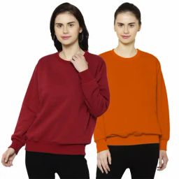 Vimal Jonney Maroon & Orange Round Neck Pullover - Pack of 2-image-46