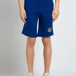 Van Heusen Sport Regular Fit Smart Tech Easy Stain Release Solid Knit Shorts - Sodalite Blue-picture-35