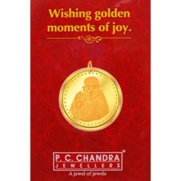P.C. Chandra Jewellers 22k (916) 5gm Yellow Gold Sai Baba Coin Pendant-image-39