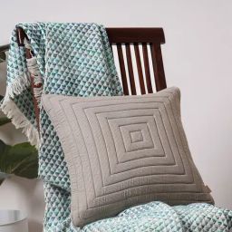 Maspar Textured Green 300 Cotton Medium Cushion Cover-image-99