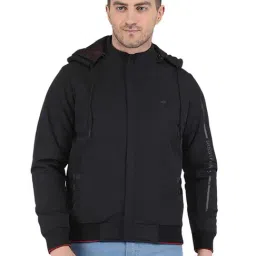 Monte Carlo Black Regular Fit Hooded Jacket-25