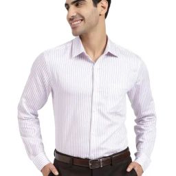 Arrow White Cotton Slim Fit Striped Shirt-picture-13