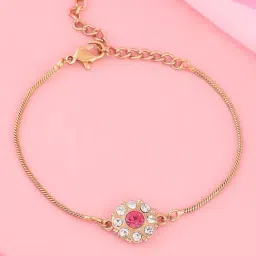 Estele Gold-Plated Flower Bracelet with Austrian Crystals for Women-image-94