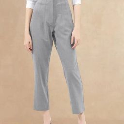 RAREISM Grey Cotton Solid Trousers-image-14