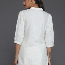Libas Off White Self Design Kurti image 2