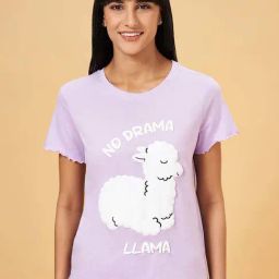 Dreamz by Pantaloons Purple Cotton Embroidered T-Shirt-image-94