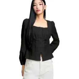 MIXXO Black Peplum Regular Fit Top-picture-42
