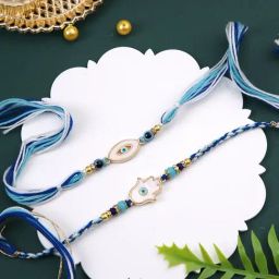 Aapno Rajasthan Set of 2 Blue Evil Eye Rakhi-26