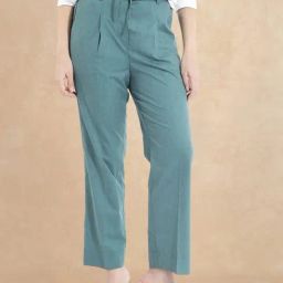 RAREISM Green Cotton Blend Solid Trousers-image-14