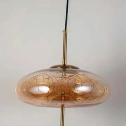 Whispering Homes Amber Glass Hanging Lamp - Oval-picture-37