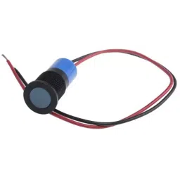RS PRO Blue Panel Mount Indicator 12V DC, Mounting Hole Size 14 mm, Termination Type Lead Wires, IP Rating IP67, Model No 7038995-41