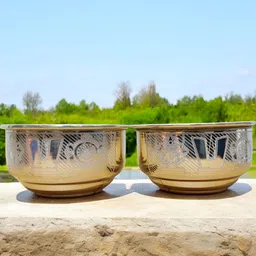 Sigaram 2-Pcs Brass Textured Tirumala Bowls-40