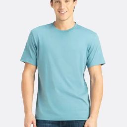 Jockey Athleisure Blue Cotton Regular Fit Solid T-Shirt-image-98