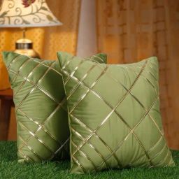HOSTA HOMES Grey Polyester Cushion Covers - Set of 2-image-100