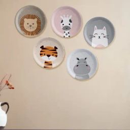 Nestroots Colorful Companions Grey Porcelain Decorative Wall Plate-24