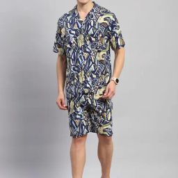 Rock.it Navy Cotton Regular Fit Printed Co-Ord Set-picture-28