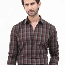 Rare Rabbit Brown Regular Fit Checks Shirt-picture-29