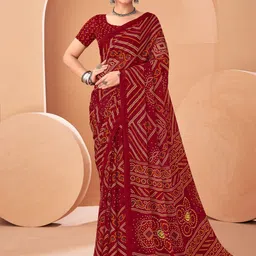 Saree mall Bandhani Pure Chiffon Designer Bandhani Sarees-image-46