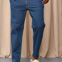 Mr Bowerbird Men Tapered Fit Mid-Rise Light Fade Pleated Stretchable Jeans-image-59
