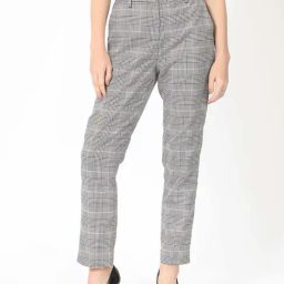 RAREISM Black Polyester Checked Trousers-image-29