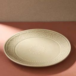 Fabindia Hamza Olive Ceramic Floral Dinner Plate-image-67