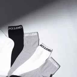 Jack & Jones Black Cotton Mid Socks - Pair of 3-image-23