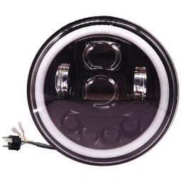 Oswin Gold OG-99-1 75 W 17.78 cm (7 Inch) Round White LED Headlight with Hi/Low Beam for Bullet, Harley Davidson & Jeep Wrangler-picture-46