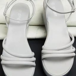 Ginger by Lifestyle Women's Grey Ankle Strap Wedges-image-8