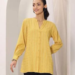 Libas Yellow Straight Fit Striped Kurti-picture-42