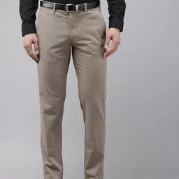 Van Heusen Men Textured Slim Fit Formal Trousers-10